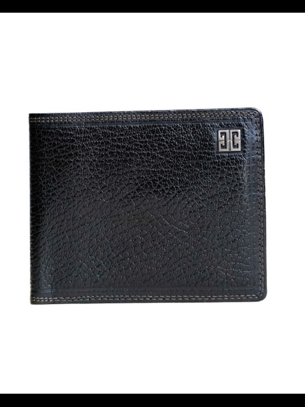 Givenchy Black Men's Leather Bi-Fold Wallet with Metal Logo
